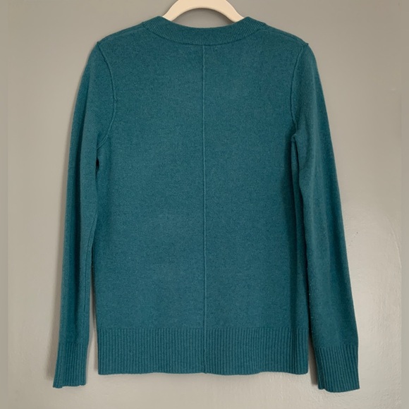 AQUA from Bloomingdale’s Cashmere Sweater Teal Long Sleeve V Neck S - Picture 4 of 12
